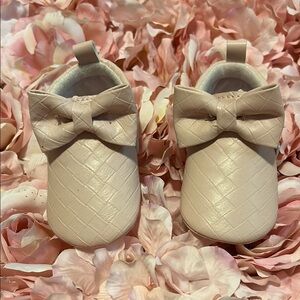 Elegant Pink Baby Shoes with Bow